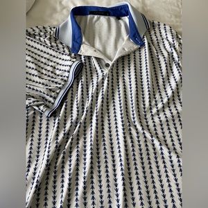 Greyson size L white with bee motif golf shirt